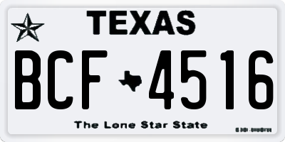 TX license plate BCF4516