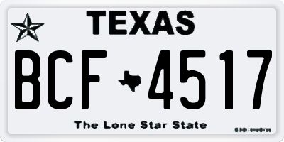 TX license plate BCF4517