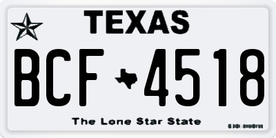 TX license plate BCF4518