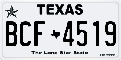 TX license plate BCF4519
