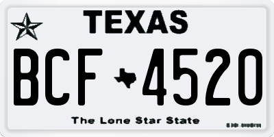 TX license plate BCF4520