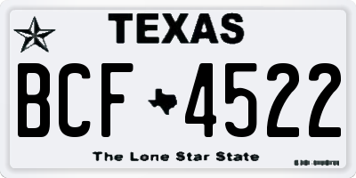 TX license plate BCF4522