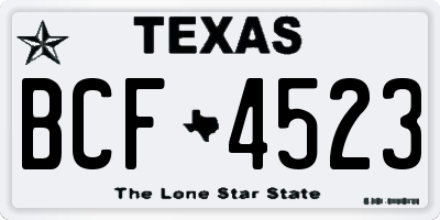 TX license plate BCF4523