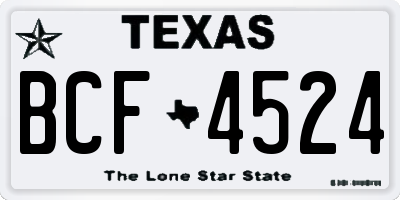 TX license plate BCF4524