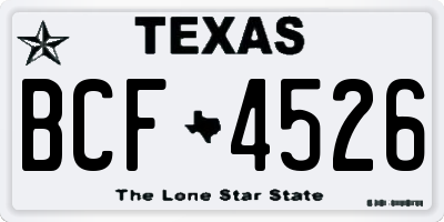 TX license plate BCF4526