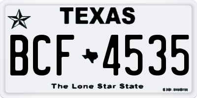 TX license plate BCF4535