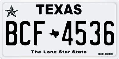 TX license plate BCF4536