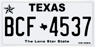 TX license plate BCF4537