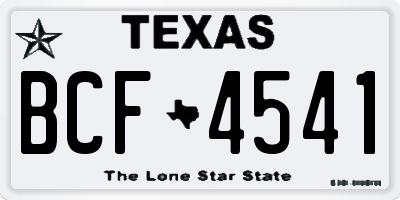 TX license plate BCF4541