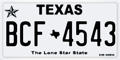 TX license plate BCF4543