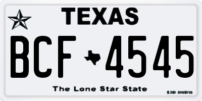 TX license plate BCF4545
