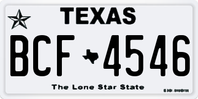 TX license plate BCF4546