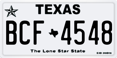 TX license plate BCF4548