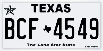 TX license plate BCF4549