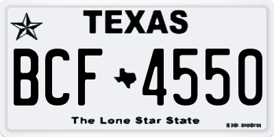 TX license plate BCF4550