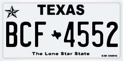 TX license plate BCF4552