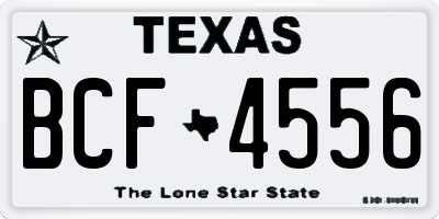 TX license plate BCF4556