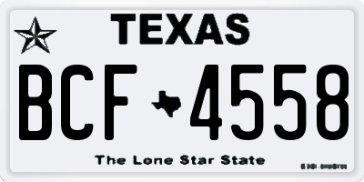 TX license plate BCF4558