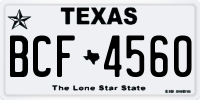 TX license plate BCF4560