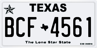 TX license plate BCF4561