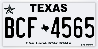 TX license plate BCF4565