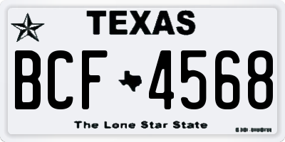 TX license plate BCF4568