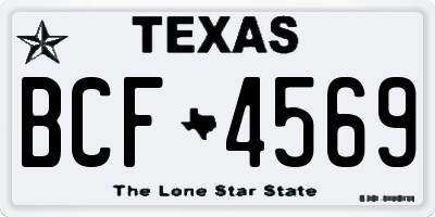 TX license plate BCF4569