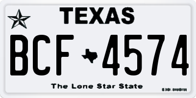 TX license plate BCF4574