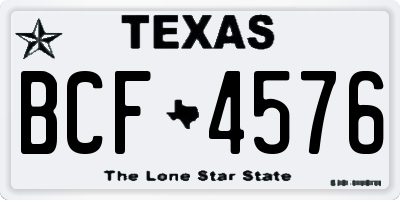 TX license plate BCF4576