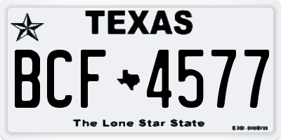 TX license plate BCF4577