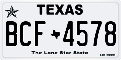 TX license plate BCF4578