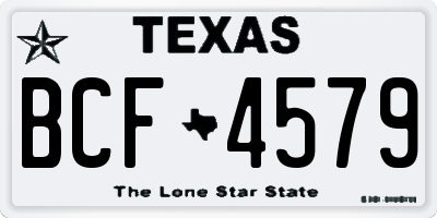 TX license plate BCF4579