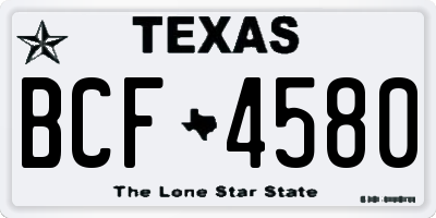 TX license plate BCF4580