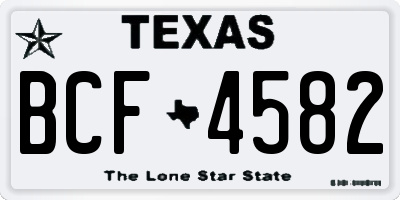 TX license plate BCF4582