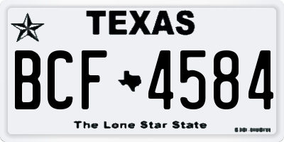 TX license plate BCF4584