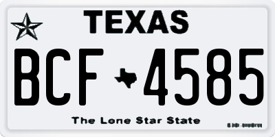 TX license plate BCF4585
