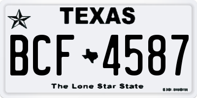 TX license plate BCF4587