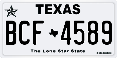 TX license plate BCF4589