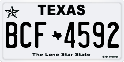 TX license plate BCF4592