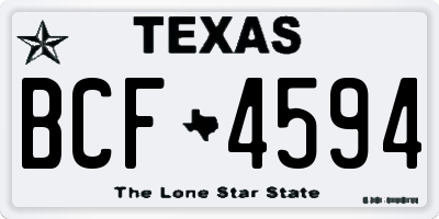 TX license plate BCF4594