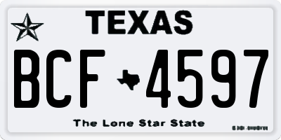 TX license plate BCF4597
