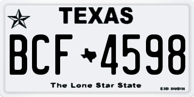 TX license plate BCF4598
