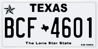 TX license plate BCF4601
