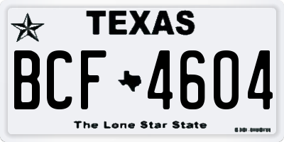 TX license plate BCF4604