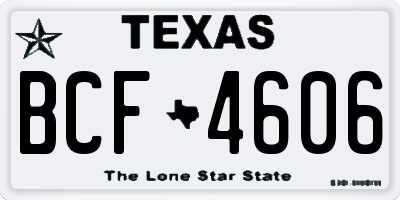 TX license plate BCF4606