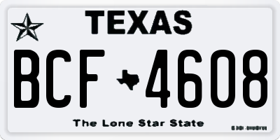 TX license plate BCF4608