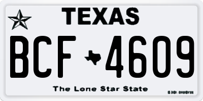 TX license plate BCF4609