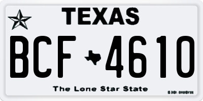 TX license plate BCF4610