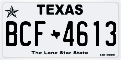 TX license plate BCF4613