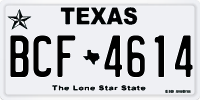 TX license plate BCF4614